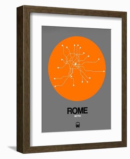 Rome Orange Subway Map-NaxArt-Framed Art Print