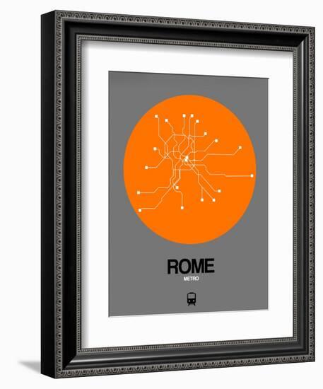 Rome Orange Subway Map-NaxArt-Framed Art Print