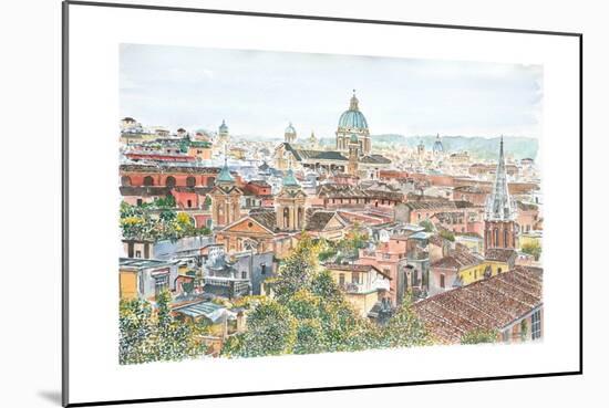 Rome, overview from the Borghese Gardens, 2013-Anthony Butera-Mounted Giclee Print