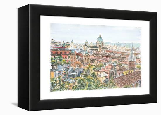 Rome, overview from the Borghese Gardens, 2013-Anthony Butera-Framed Premier Image Canvas