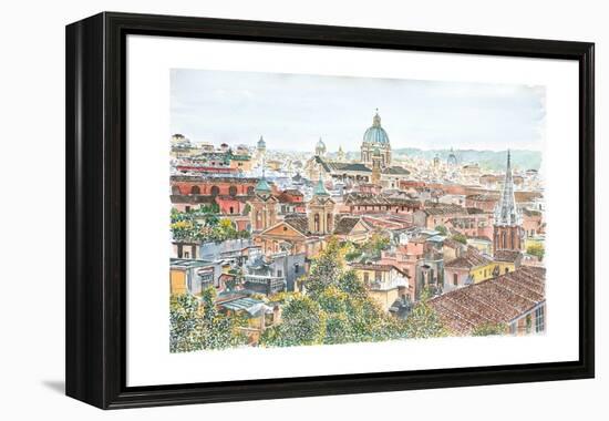 Rome, overview from the Borghese Gardens, 2013-Anthony Butera-Framed Premier Image Canvas