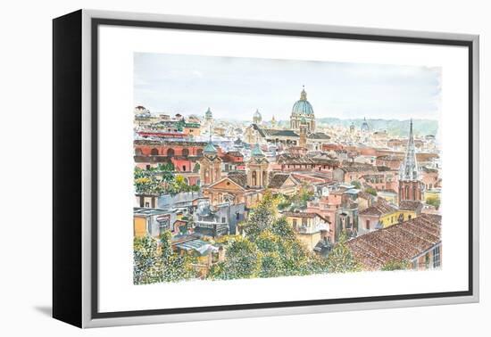 Rome, overview from the Borghese Gardens, 2013-Anthony Butera-Framed Premier Image Canvas