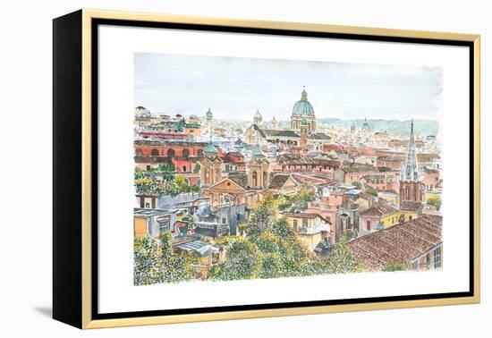 Rome, overview from the Borghese Gardens, 2013-Anthony Butera-Framed Premier Image Canvas