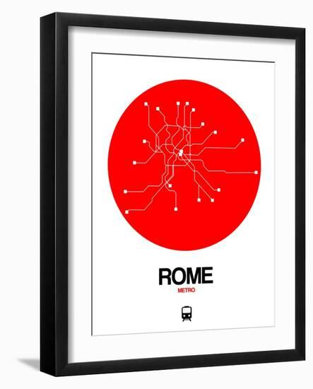 Rome Red Subway Map-NaxArt-Framed Art Print