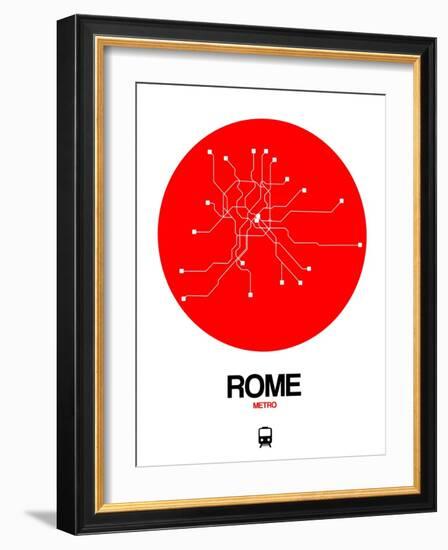 Rome Red Subway Map-NaxArt-Framed Art Print