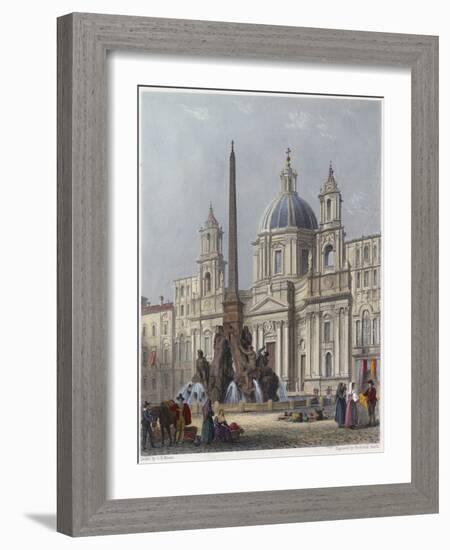 Rome, S'Agnese C1840-G B Moore-Framed Art Print