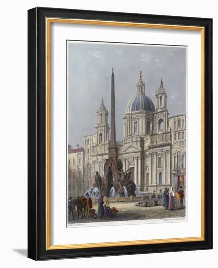 Rome, S'Agnese C1840-G B Moore-Framed Art Print