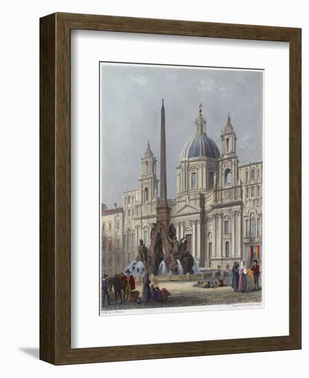 Rome, S'Agnese C1840-G B Moore-Framed Art Print