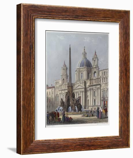 Rome, S'Agnese C1840-G B Moore-Framed Art Print