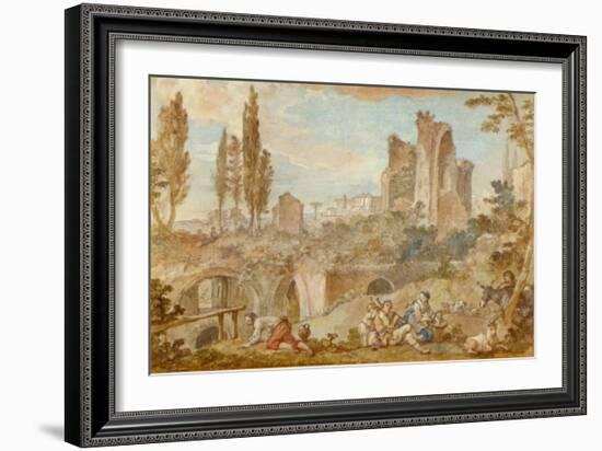 Rome, Shepherds on the Palatin-Charles Joseph Natoire-Framed Collectable Print