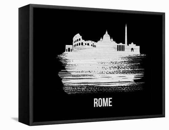 Rome Skyline Brush Stroke - White-NaxArt-Framed Stretched Canvas