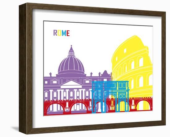 Rome Skyline Pop-paulrommer-Framed Art Print