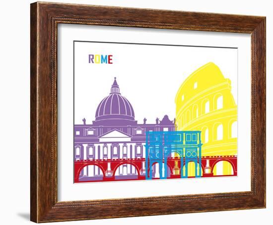 Rome Skyline Pop-paulrommer-Framed Art Print