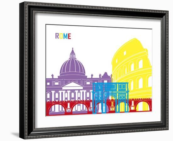 Rome Skyline Pop-paulrommer-Framed Art Print