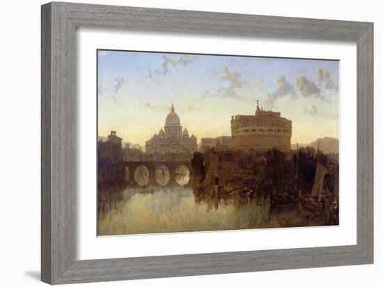 Rome, St Peter's and the Castel St. Angelo-David Roberts-Framed Giclee Print