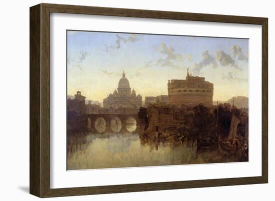 Rome, St Peter's and the Castel St. Angelo-David Roberts-Framed Giclee Print