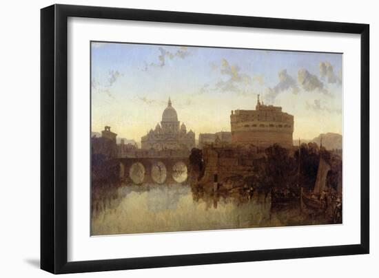 Rome, St Peter's and the Castel St. Angelo-David Roberts-Framed Giclee Print