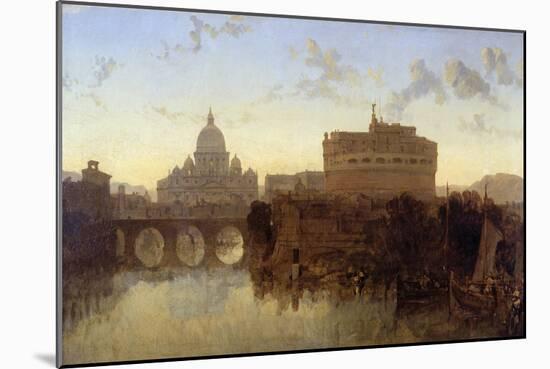 Rome, St Peter's and the Castel St. Angelo-David Roberts-Mounted Giclee Print