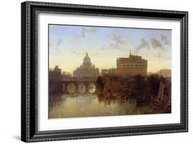 Rome, St Peter's and the Castel St. Angelo-David Roberts-Framed Giclee Print