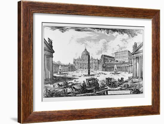 Rome, St. Peter's Square and St. Peter's Basilica, C.1747-78-Giovanni Battista Piranesi-Framed Giclee Print