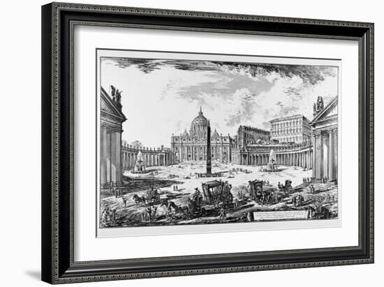 Rome, St. Peter's Square and St. Peter's Basilica, C.1747-78-Giovanni Battista Piranesi-Framed Giclee Print