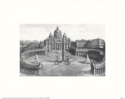 Peters In Rome H.ROBERT 24X36 ART POSTER Landscape With Arch And Dome Of St