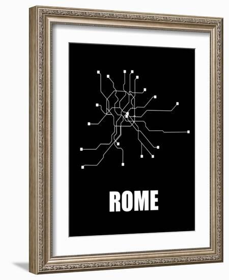 Rome Subway Map III-null-Framed Art Print