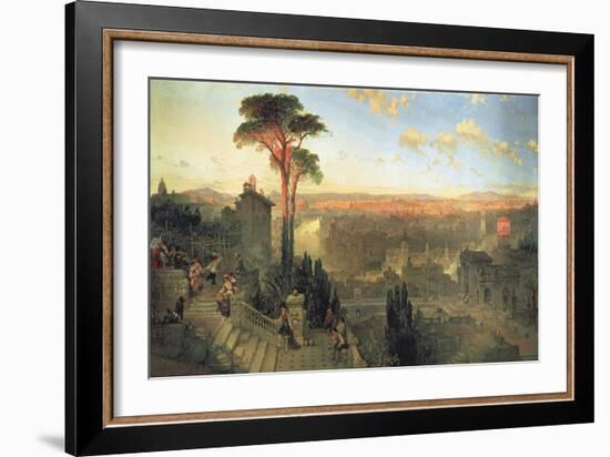 Rome, Sunset from the Convent of San Onofrio on Mount Janiculum, 1856-David Roberts-Framed Giclee Print