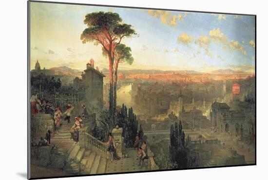 Rome, Sunset from the Convent of San Onofrio on Mount Janiculum, 1856-David Roberts-Mounted Giclee Print