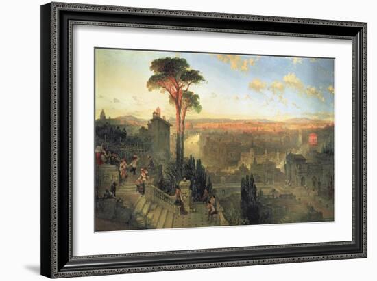 Rome, Sunset from the Convent of San Onofrio on Mount Janiculum, 1856-David Roberts-Framed Giclee Print