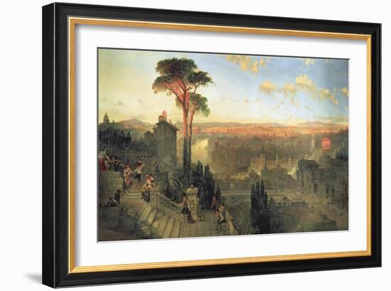 Rome, Sunset from the Convent of San Onofrio on Mount Janiculum, 1856-David Roberts-Framed Giclee Print