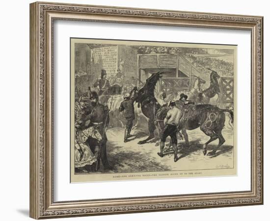 Rome, the Carnival Races, the Barberi Going Up to the Start-Basil Bradley-Framed Giclee Print