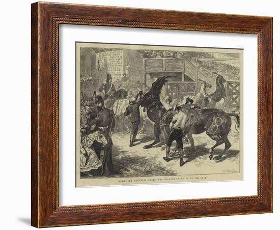 Rome, the Carnival Races, the Barberi Going Up to the Start-Basil Bradley-Framed Giclee Print