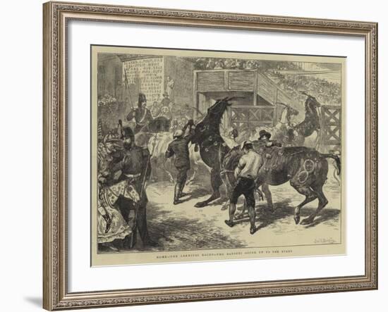 Rome, the Carnival Races, the Barberi Going Up to the Start-Basil Bradley-Framed Giclee Print