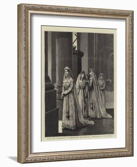 Rome, the Procession of Ammantate (Matrimonial Candidates) at St Peter'S-Arthur Hopkins-Framed Giclee Print