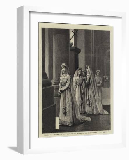 Rome, the Procession of Ammantate (Matrimonial Candidates) at St Peter'S-Arthur Hopkins-Framed Giclee Print