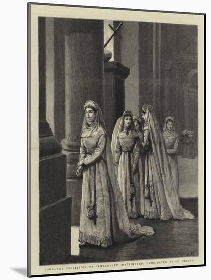 Rome, the Procession of Ammantate (Matrimonial Candidates) at St Peter'S-Arthur Hopkins-Mounted Giclee Print