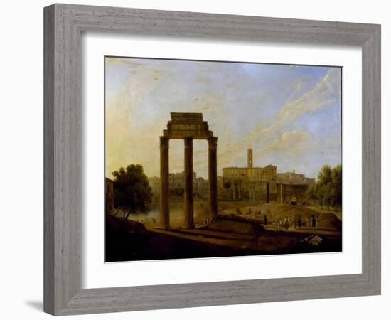 Rome: View of the Forum Looking Towards the Capitol, 1819-Gaspare Gabrielli-Framed Giclee Print