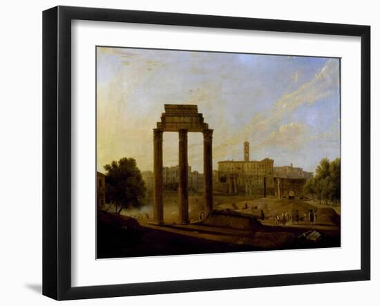 Rome: View of the Forum Looking Towards the Capitol, 1819-Gaspare Gabrielli-Framed Giclee Print