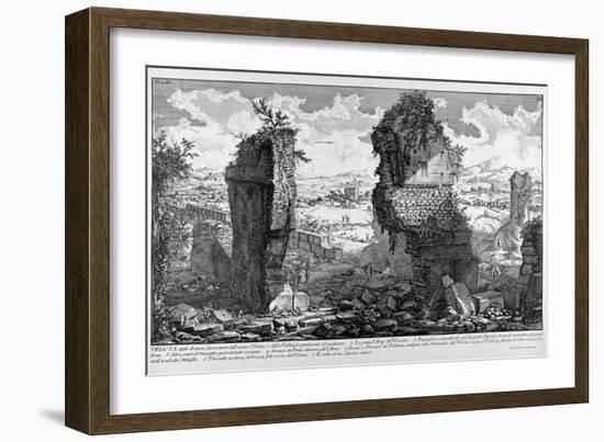 Rome, View of the Ruins of Ancient Ustrinum (At Via Appia), C.1747-78-Giovanni Battista Piranesi-Framed Giclee Print