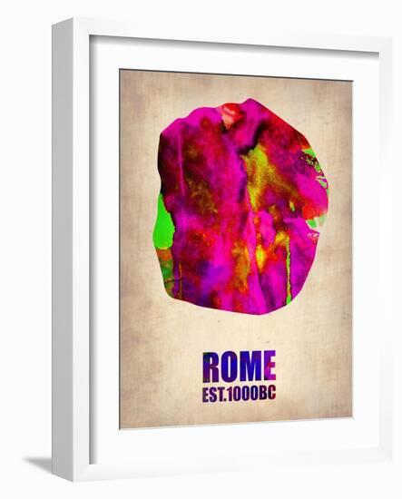 Rome Watercolor Map-NaxArt-Framed Art Print