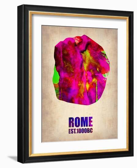 Rome Watercolor Map-NaxArt-Framed Art Print