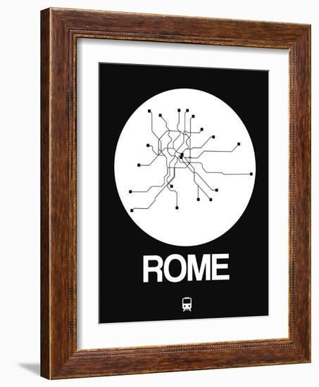 Rome White Subway Map-NaxArt-Framed Art Print