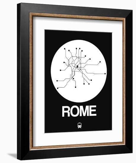 Rome White Subway Map-NaxArt-Framed Art Print