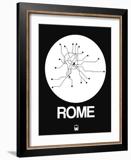 Rome White Subway Map-NaxArt-Framed Art Print