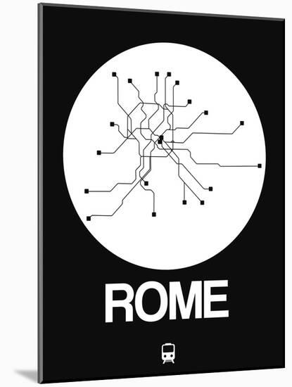 Rome White Subway Map-NaxArt-Mounted Art Print