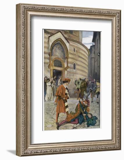 Romeo and Juliet, Act III Scene I, The Death of Mercutio Romeo's Friend-Edwin Austin Abbey-Framed Photographic Print