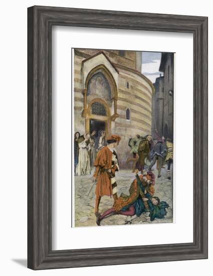 Romeo and Juliet, Act III Scene I, The Death of Mercutio Romeo's Friend-Edwin Austin Abbey-Framed Photographic Print