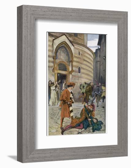 Romeo and Juliet, Act III Scene I, The Death of Mercutio Romeo's Friend-Edwin Austin Abbey-Framed Photographic Print