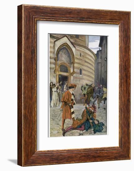 Romeo and Juliet, Act III Scene I, The Death of Mercutio Romeo's Friend-Edwin Austin Abbey-Framed Photographic Print